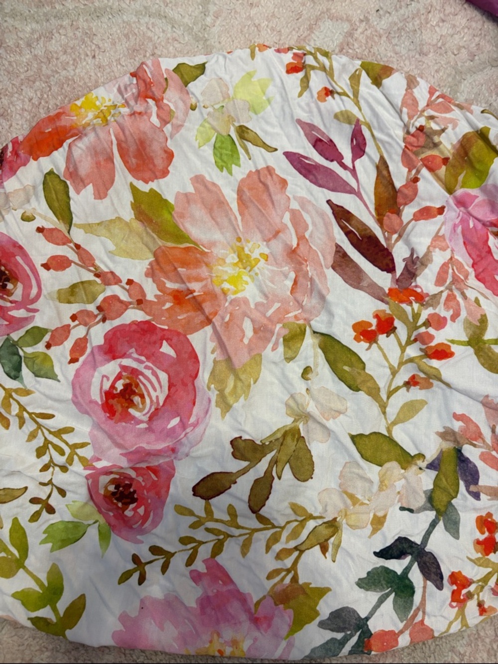 LIZ AND ROO CHANGING TABLE COVER Floral Pink and Green. New-never used.